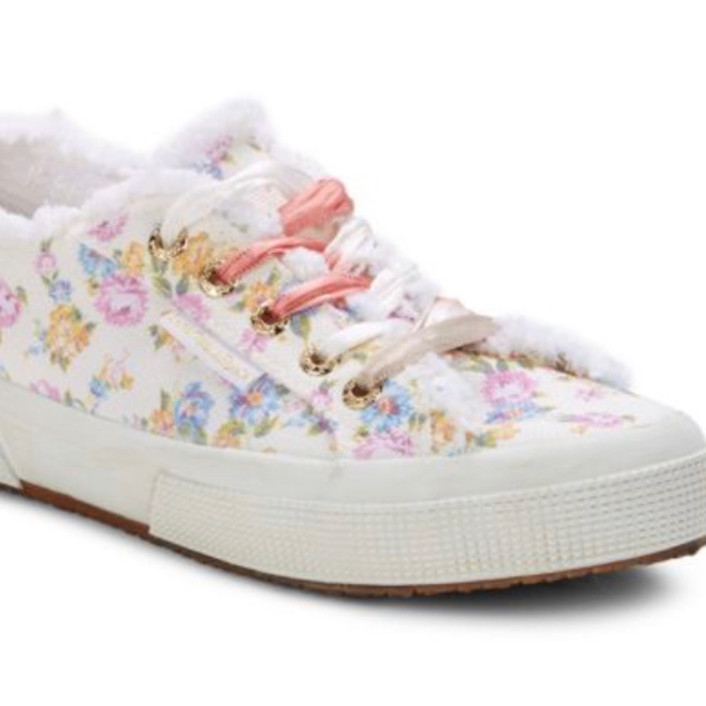 Superga x LoveShackFancy 2750 Flower Fringed Sneakers